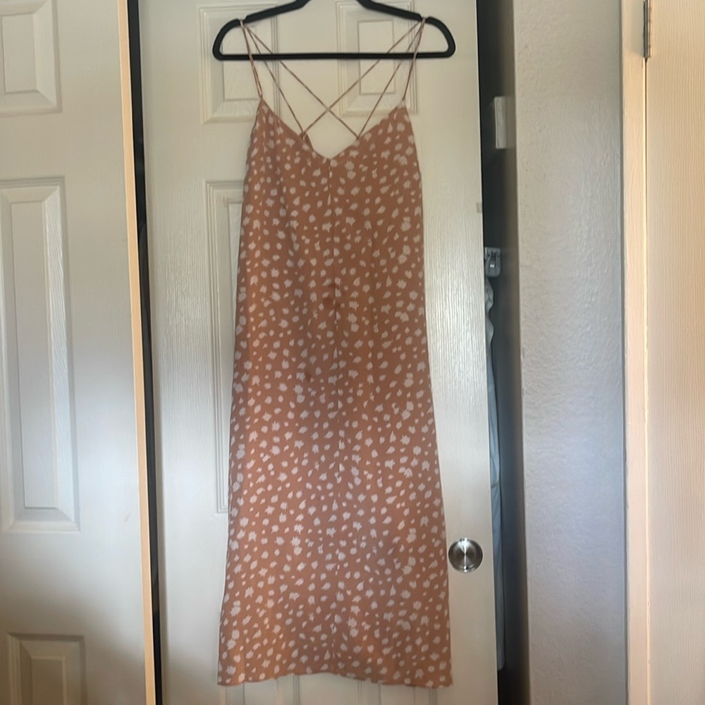 Dusty pink silk dress. Madewell
